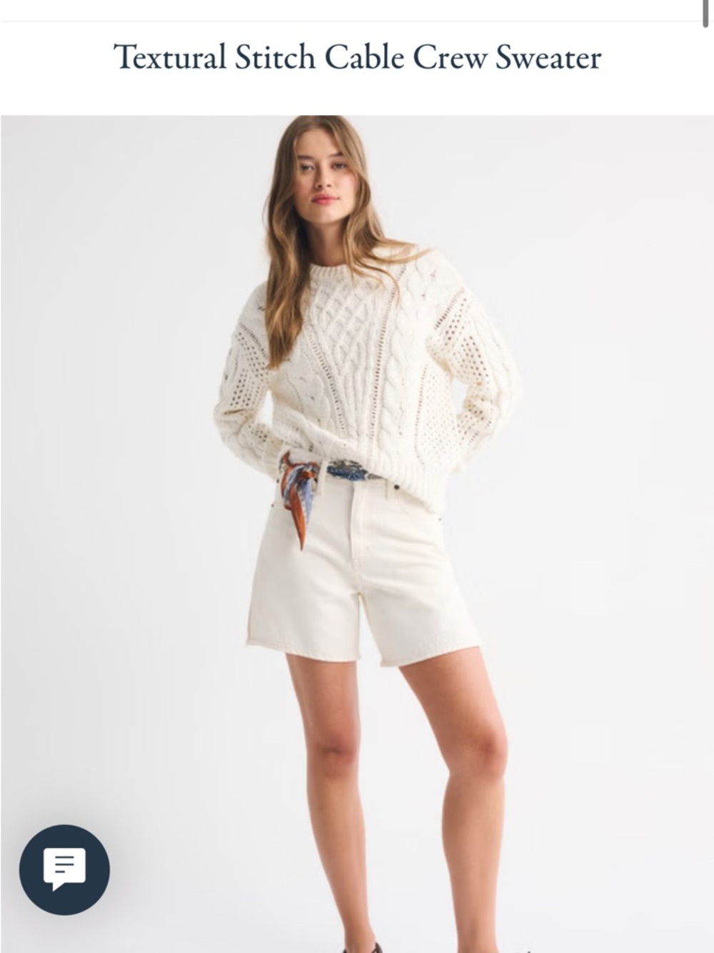 Abercrombie & Fitch Ivory Cable Sweater NWT